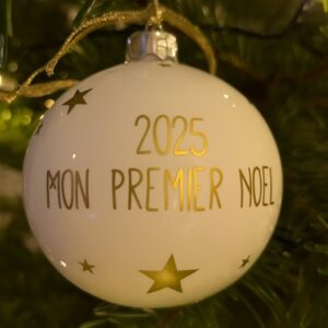 Boule de Noël personnalisée 2025 Mon premier Noël avec prénom